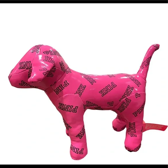 PINK Victoria's Secret Hot Pink Plush Dog (2015) - Picture 1 of 7